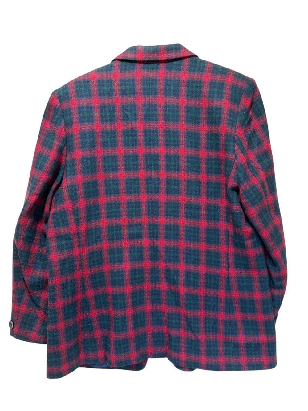 Joan Leslie Vintage 90s Single Breasted Holiday Tartan Plaid Blazer Wool Blend R
